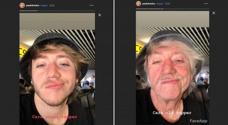 Paulo Londra no se resistió al desafío de FaceApp.