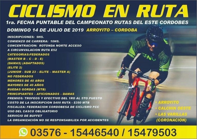 Ciclismo en ruta en Arroyito