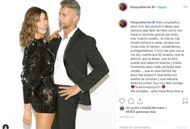 El tienro mensaje de Catherine Fulop a su marido Ova Sabatini (Foto: Instagram)