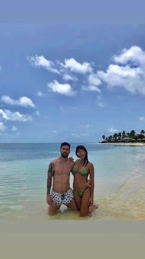 Antonela y Leo aprovecharon para sumar nuevas postales en pareja en el Caribe. (@leomessi)