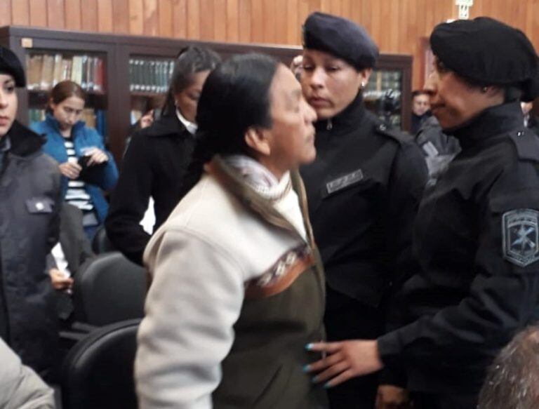 Milagro Sala en la primera jornada del juicio oral y público. (Web)