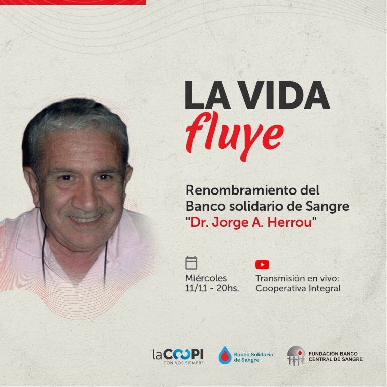 La Coopi homenajeará este miércoles al doctor Herrou, con un acto que se transmitirá por las redes sociales.