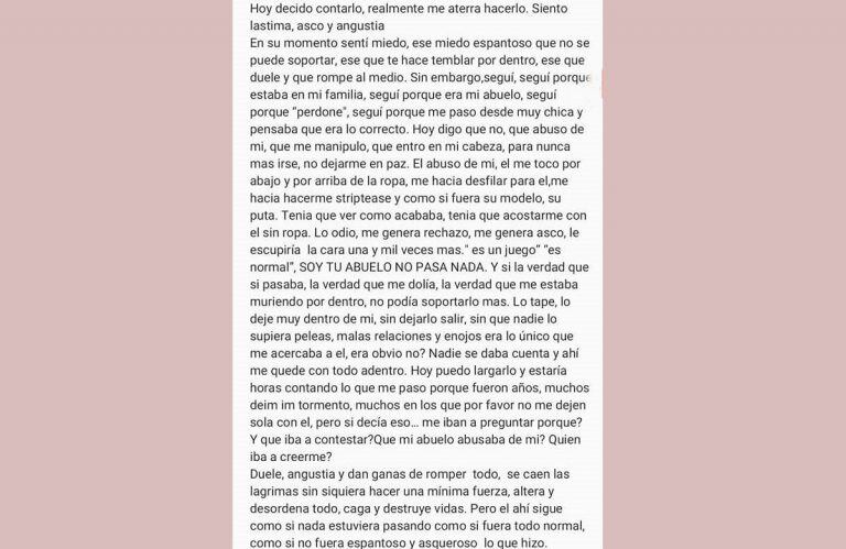 La conmovedora carta que publicó Macarena en Facebook (Web)