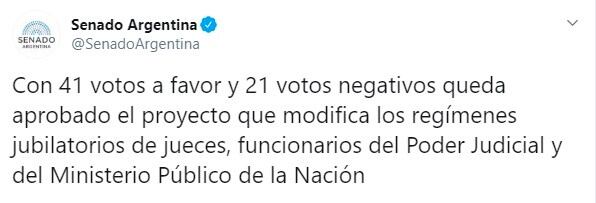 (Twitter: @SenadoArgentina)