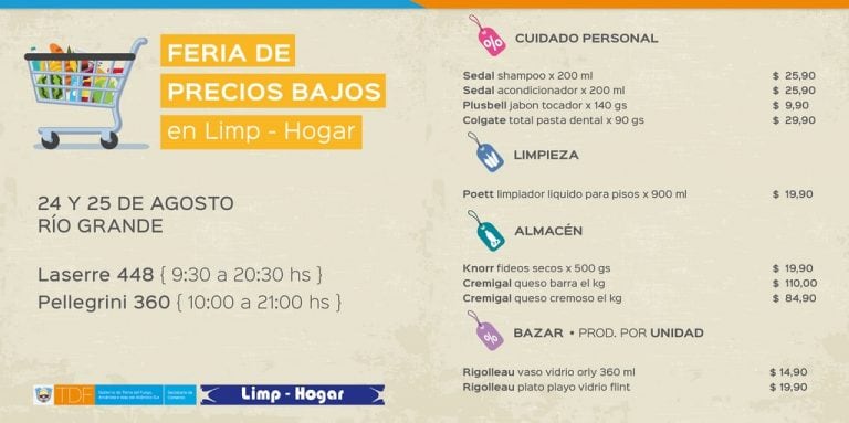 Feria de precios bajos en Ushuaia y Río Grande