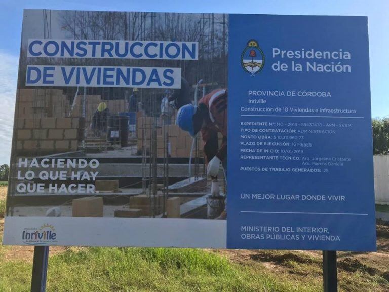 Obras en la localidad de Inriville