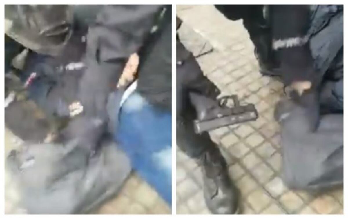 El momento de la detención del ladrón que baleó al cliente de un kiosco céntrico