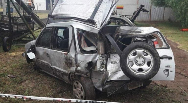 El vuelco de la camionera ocurrió en Morteros.