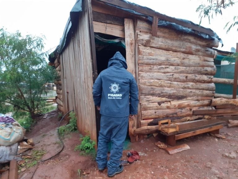 Una casa muy precaria afectada por el temporal en Posadas. (M. de Posadas)