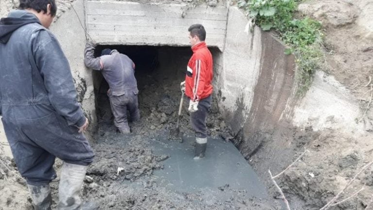 Desde el municipio se realizaron tareas de mantenimiento de los canales evacuados