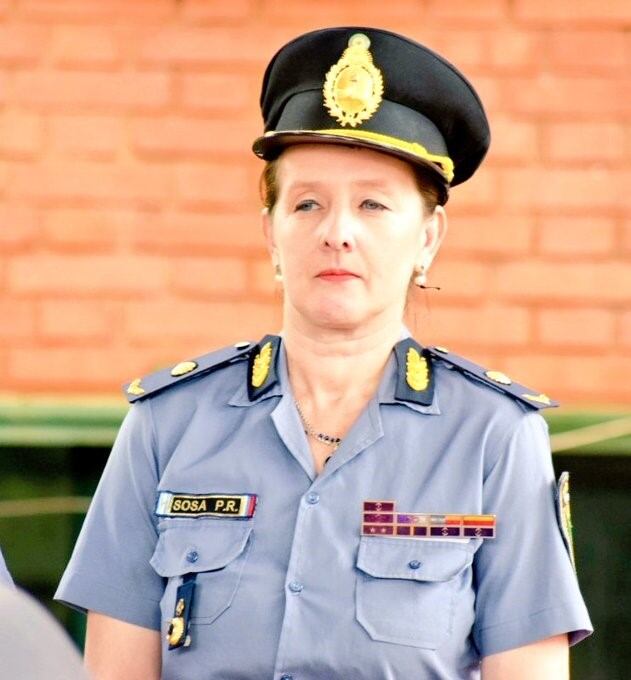 Patricia Sosa, comisario inspectora de la Policía de Misiones. Es la primera mujer en ocupar un cargo de su relevancia en la Jefatura de una Unidad Regional. (Twitter ministro)