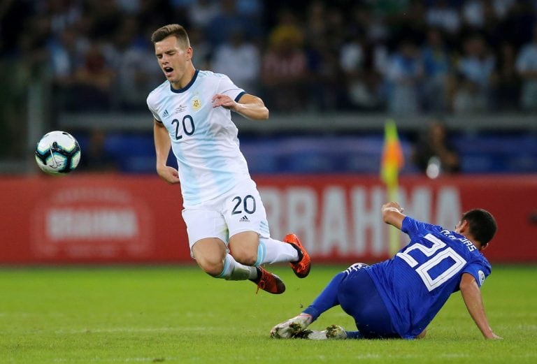 Giovani Lo Celso, uno de los más claros cuando Argentina apretó en el segundo tiempo.