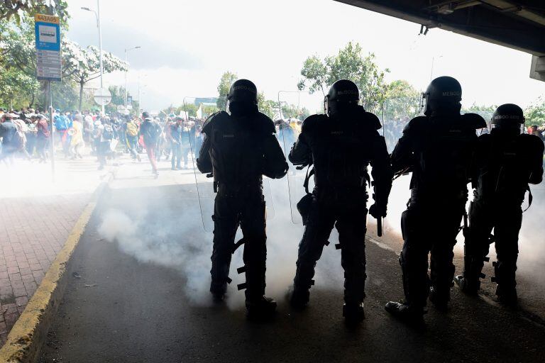 Multitudinarias protestas contra el gobierno de Duque en Colombia.