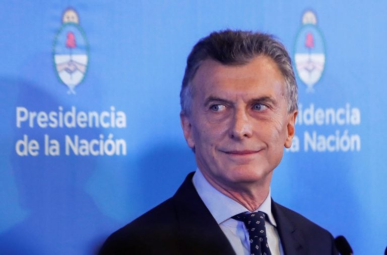 El presidente argentino, Mauricio Macri (c), participa durante el acto de apertura de la jornada "Argentina sin narcotráfico"