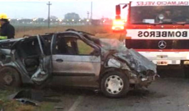 El accidente fatal fue sobre la Ruta 6 en cercanías de la localidad de Ticino. (Foto Radio Vos)