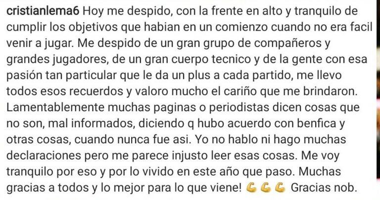 Lema confirmó que se va de Newell's