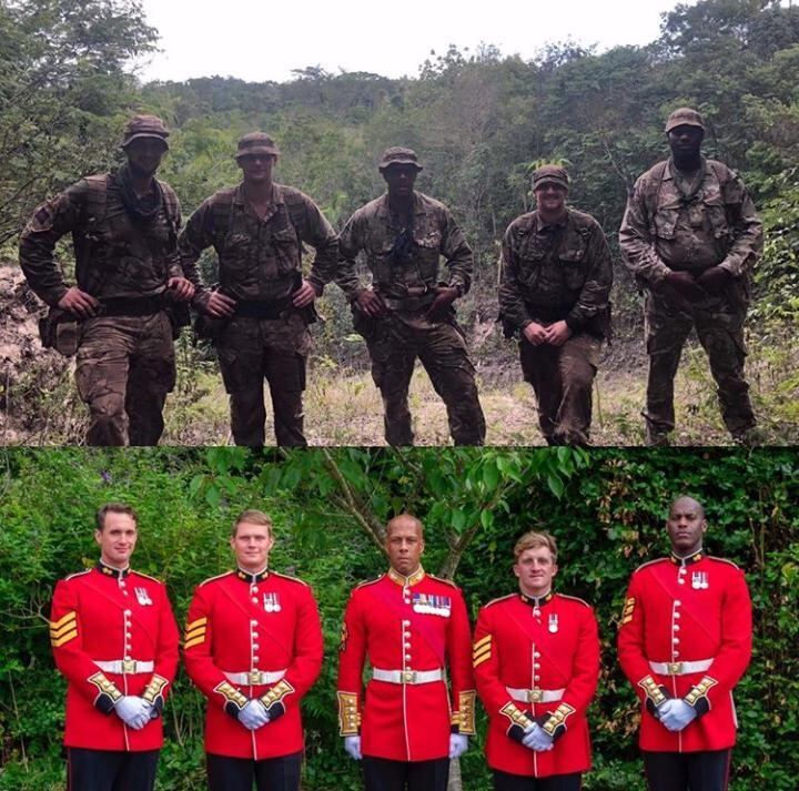 Personal del RIC- Guardia de Granaderos del Ejército Británico.