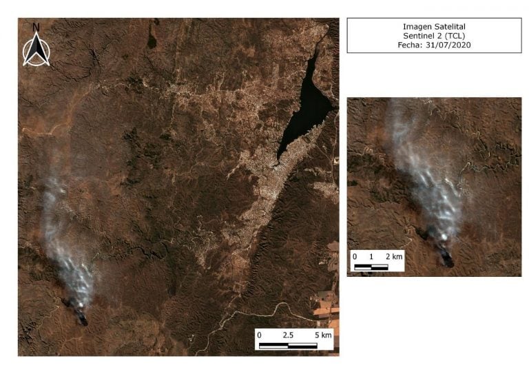 Imagen de un satélite sobre las Altas Cumbres