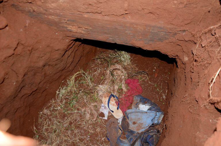 La foto del túnel. (AP Photo/Marciano Candia)