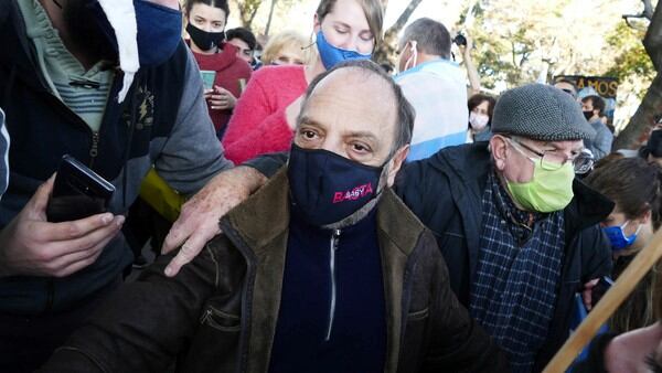 Baby Etchecopar en la Marcha 17A. (Foto: Clarin)