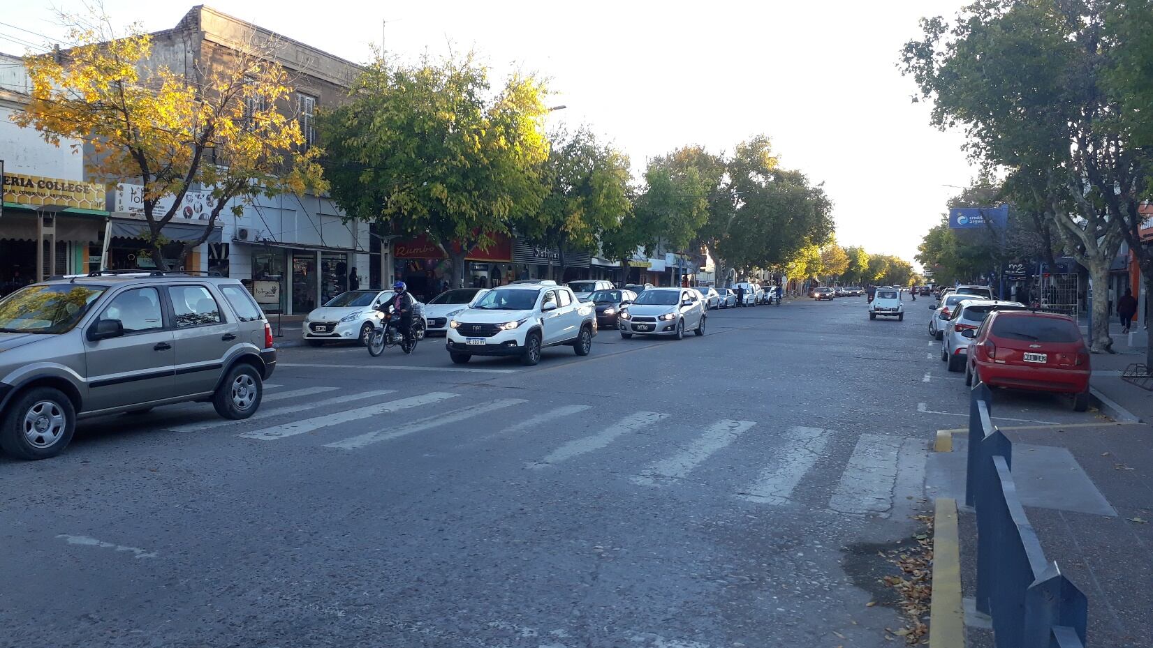 Baja circulación de vecinos en el microcentro de General Alvear. Foto 