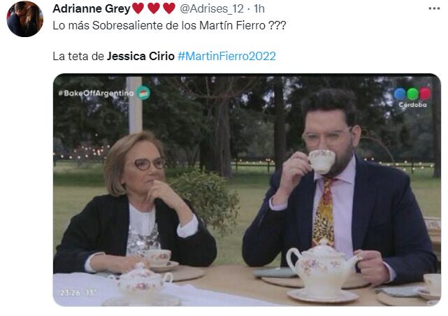 Los memes por el blooper de Jesica Cirio en los Premios Martín Fierro.