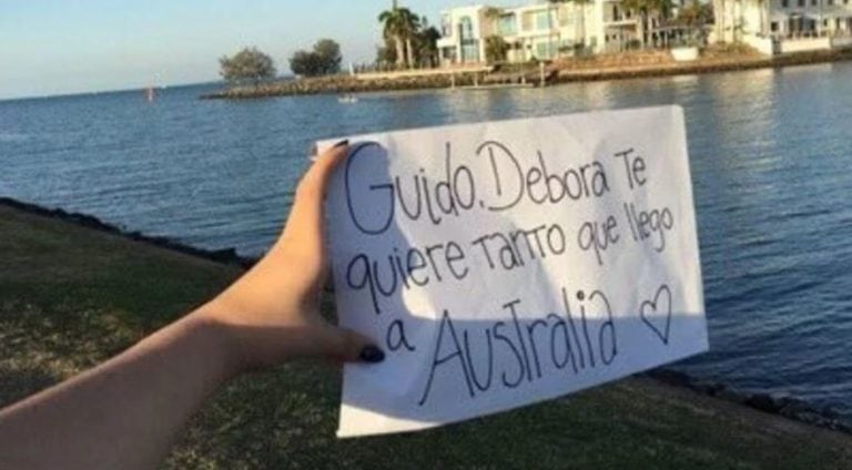 Un mensaje desde Australia para Débora y Guido.