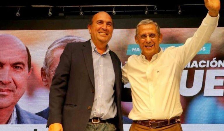 Bermúdez y Quiroga durante el encuentro de Juntos por el Cambio en Neuquén.