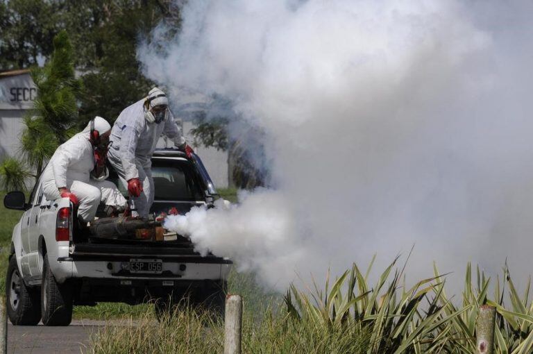 Las fumigaciones contra el dengue en la ciudad.