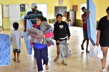 El SUM de la zona sur posadeña donde fueron alojados damnificados por la lluvia este fin de semana. (Defensa Civil)