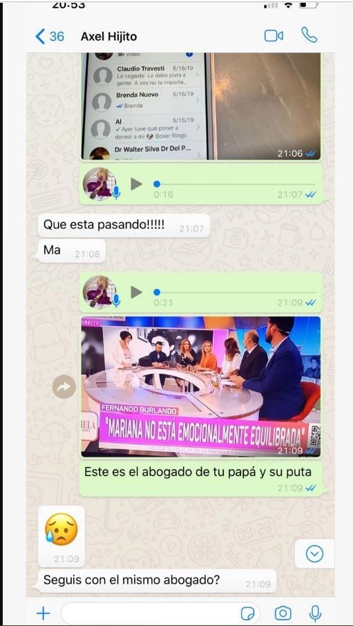 Mariana Nannis publicó chats con su hijo mayor para desmentir las versiones que indican que hay una mala relación entre ellos (Foto: Instagram)