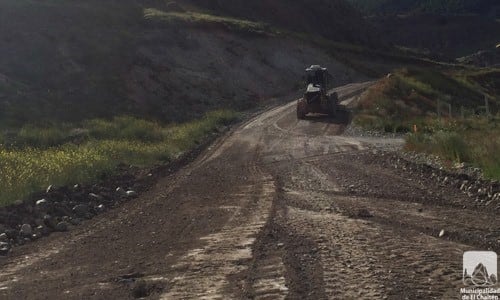 obras de vialidad provincial en El Chaltén