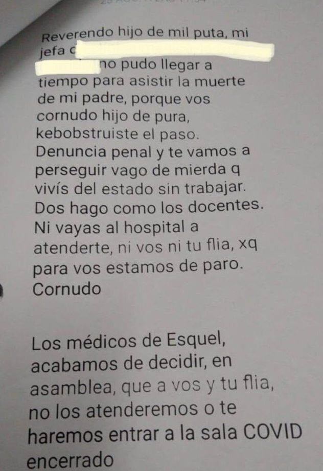 Amenaza al secretario de SITRAVICH, Juan Chaura.