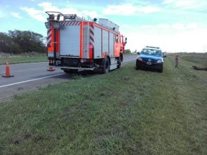 La Volkswagen Amarok se despistó junto al carro que tiraba.