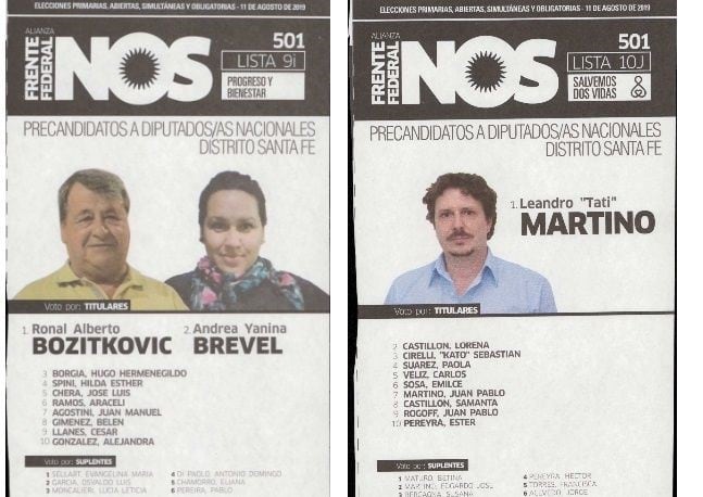 Se conocieron las boletas de los candidatos santafesinos a las internas legislativas