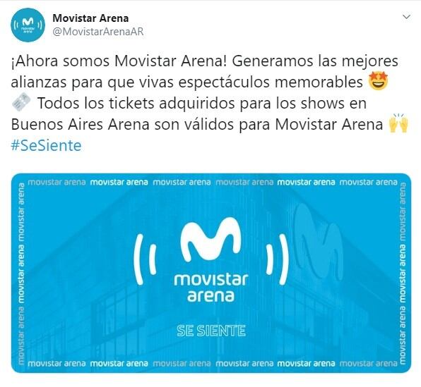 (Twitter: @MovistarArenaAR)