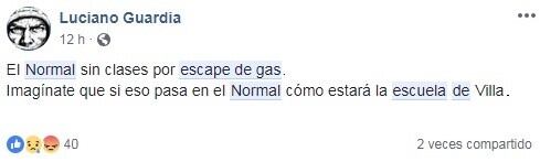 Fuga de gas en colegio Normal. (Captura)