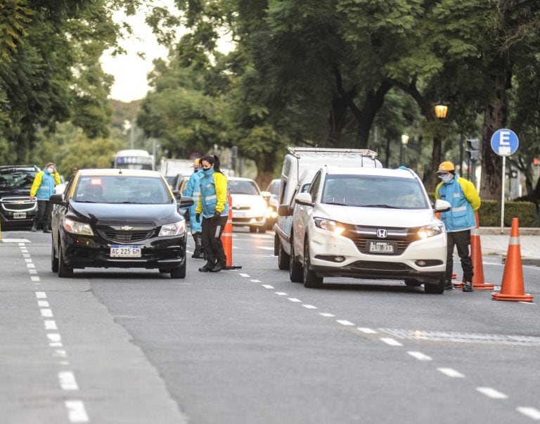 Control sobre la Av 9 de Julio. (Federico Lopez Claro)