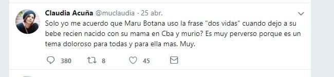 El fuerte mensaje contra Maru Botana.