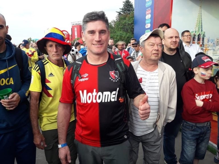 Hinchas de Newell´s en Rusia.