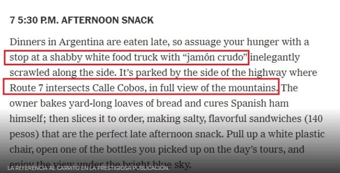 La recomendación del NY Times sobre Mendoza.