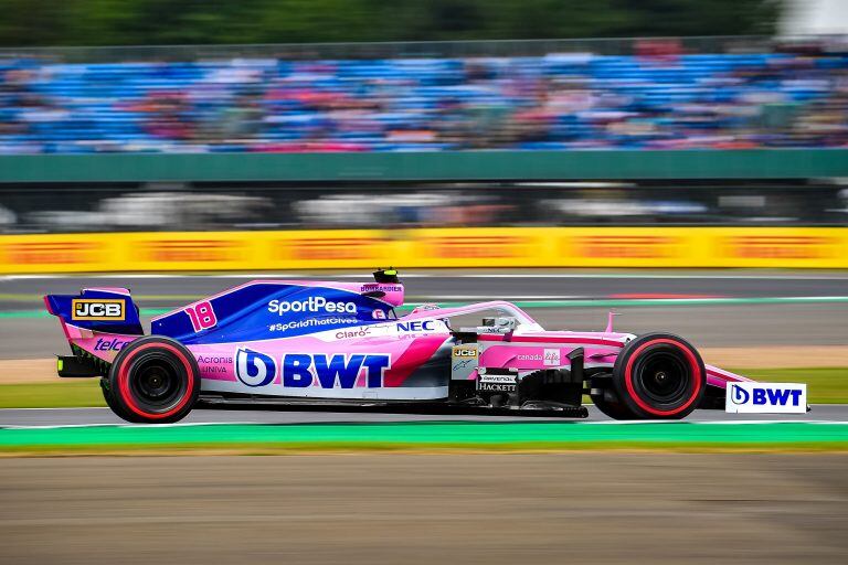 El canadiense Lance Stroll, en acción en Silverstone, en la previa del Gran Premio de Gran Bretaña de 2019.