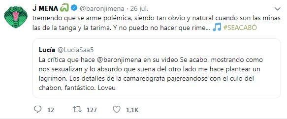 Mensaje de Jimena Barón en Twitter (Foto: Twitter/baronjimena).