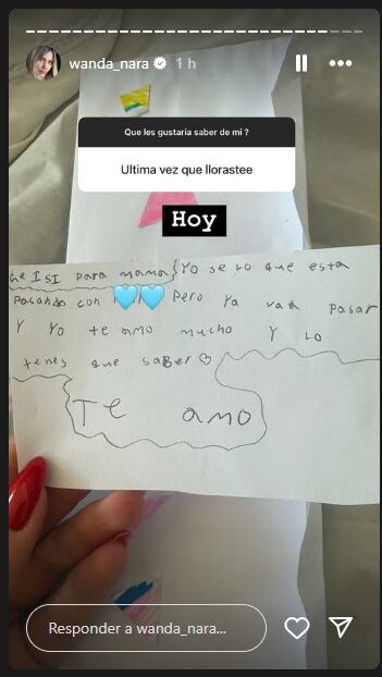 La carta de Isabella a Wanda Nara