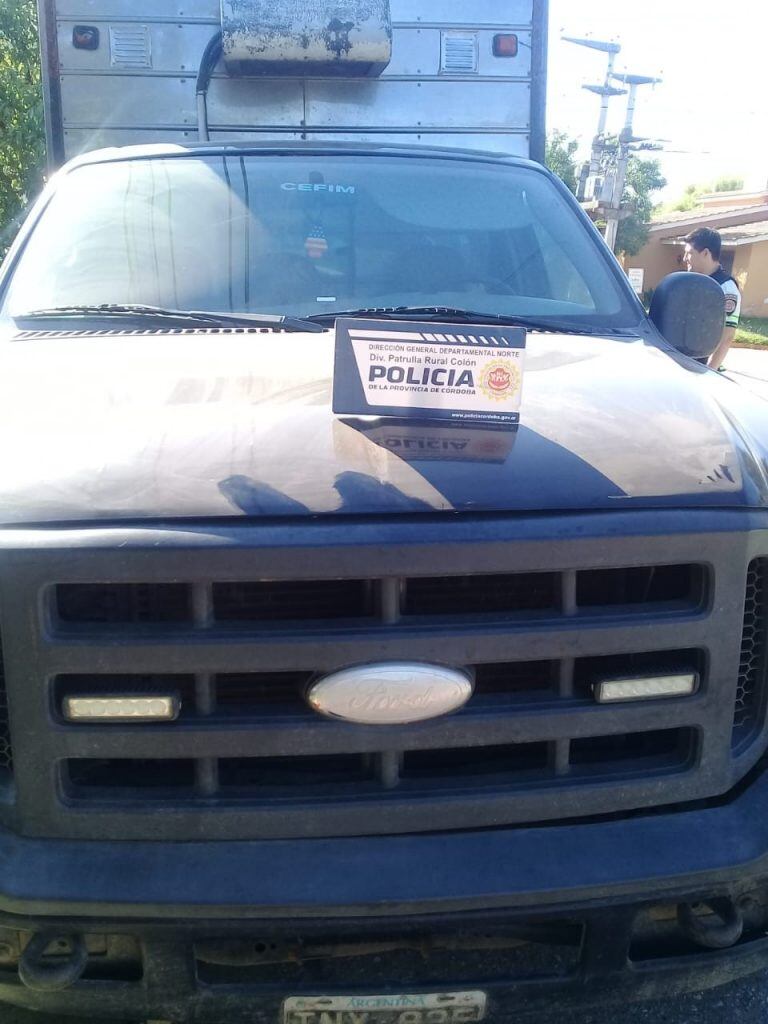 Carne secuestrada en Colonia Caroya (Policía)