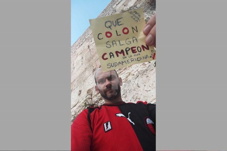 Matías Levental, hincha santafesino que vive en Israel y que es fanático de Colón. (LT10)