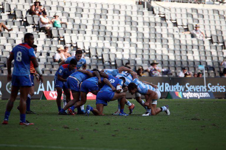 Los Pumas Seven ante Samoa (twitter/@lospumas7arg)