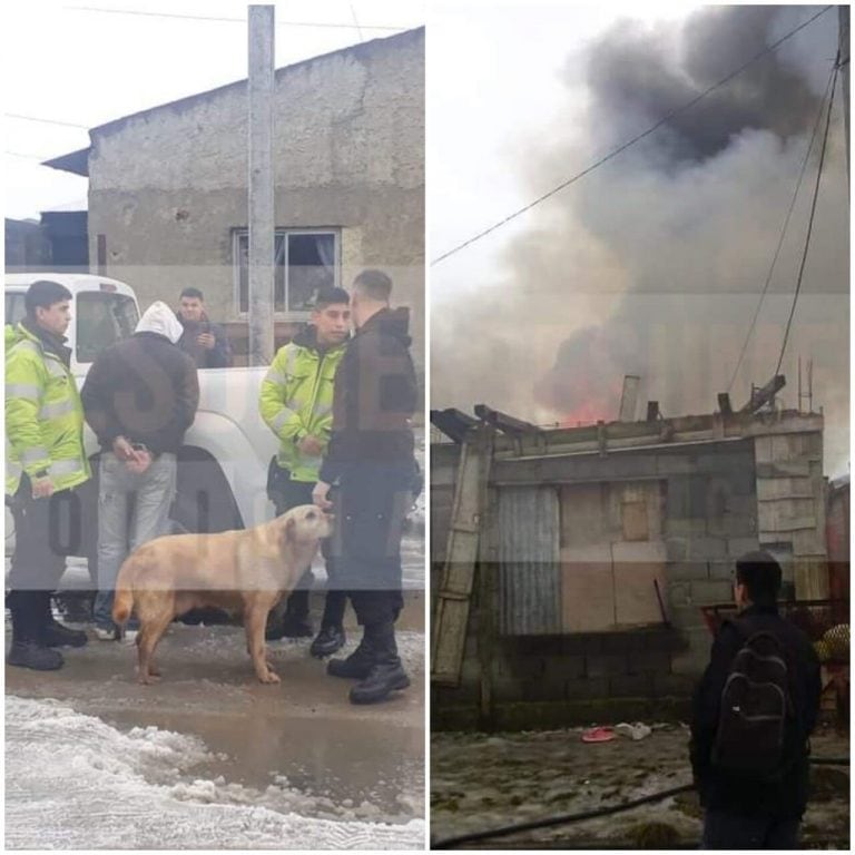 Nuñez detenido a metros de la vivienda incendiada en pasaje Avellaneda al 2500 (Foto: Resumen Policial).