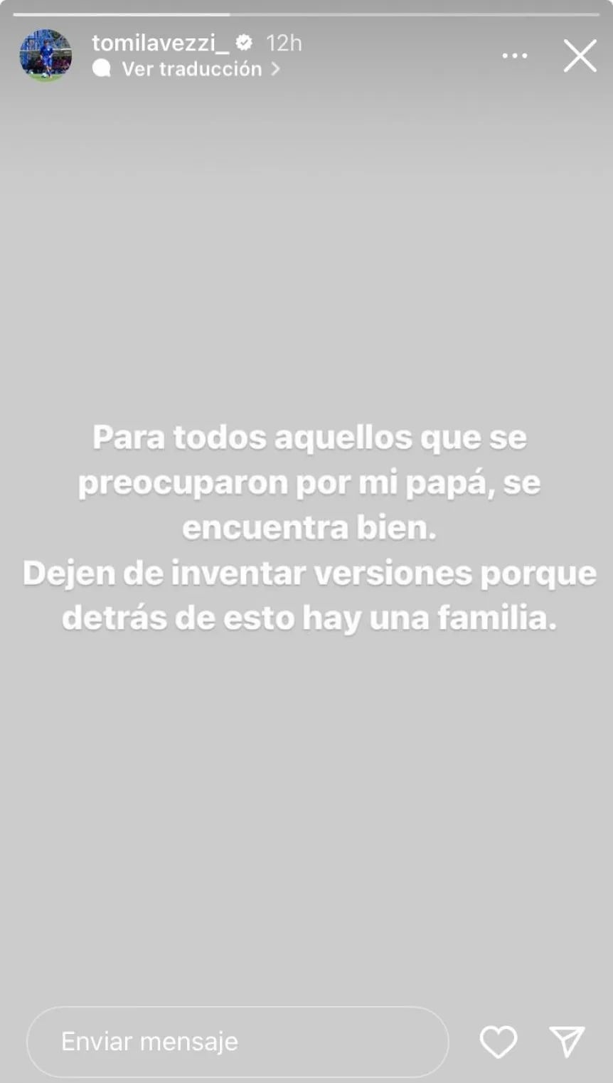 "Tomi" echó tierra sobre los rumores en torno a la salud de su padre.