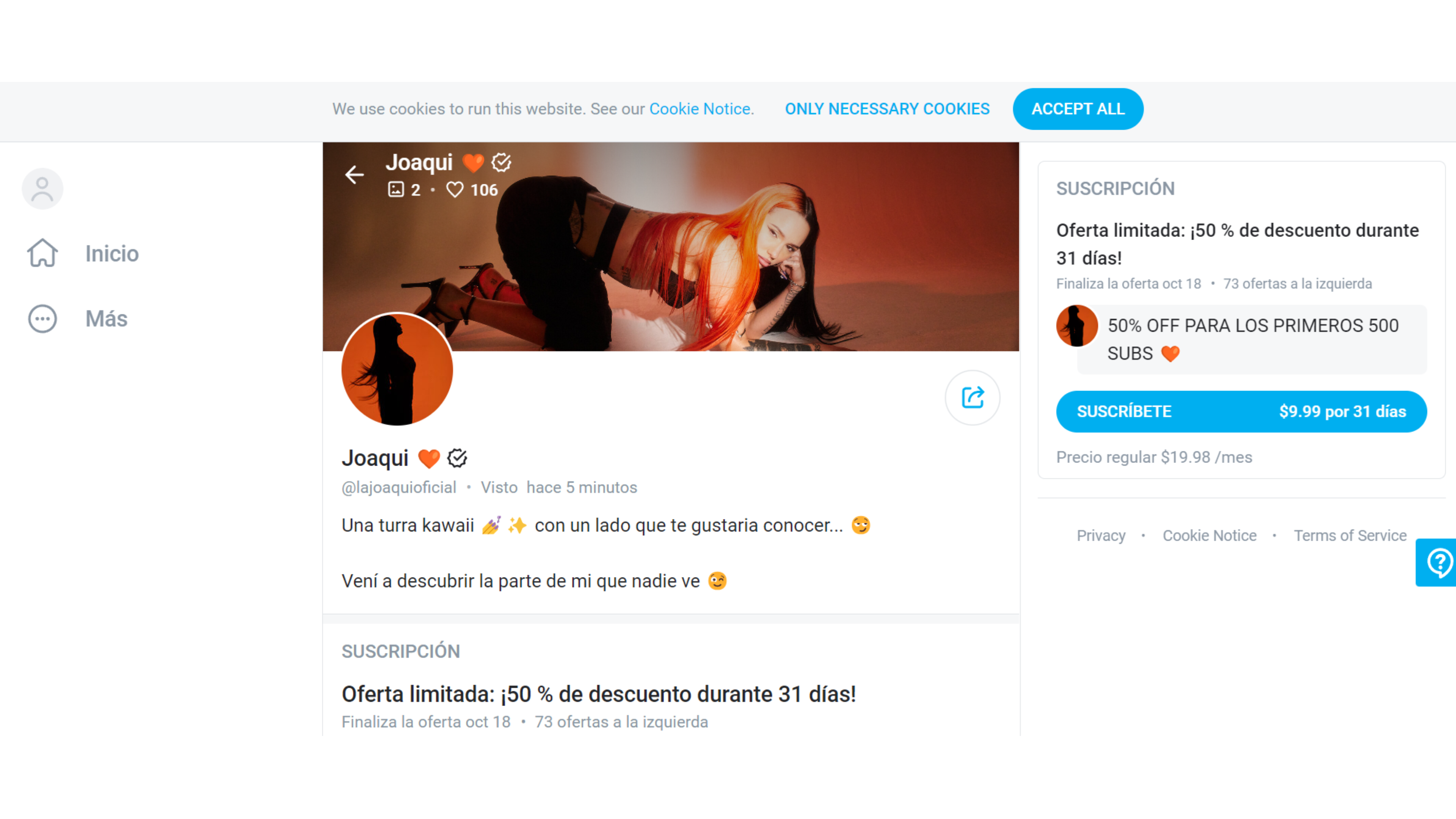 El perfil de OnlyFans de La Joaqui.